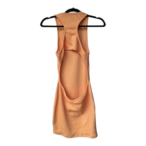 signature 8 racerback midi ribbed dress orange with open back women medium - Picture 2 of 9